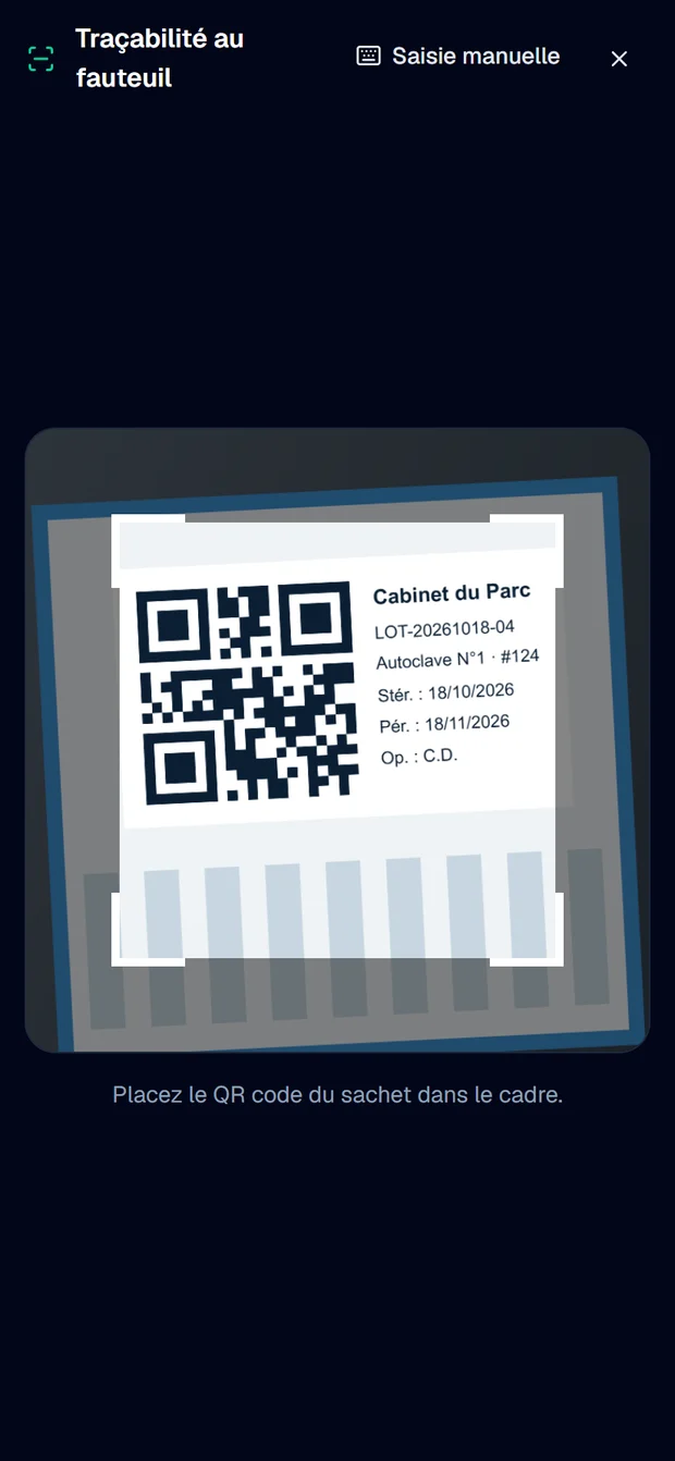 Scan du QR code du sachet